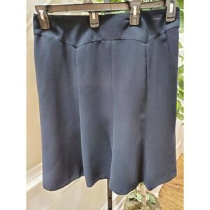 Jones Wear Women's Solid Blue 100% Polyester Straight Pleated Mini Skirt Size 14